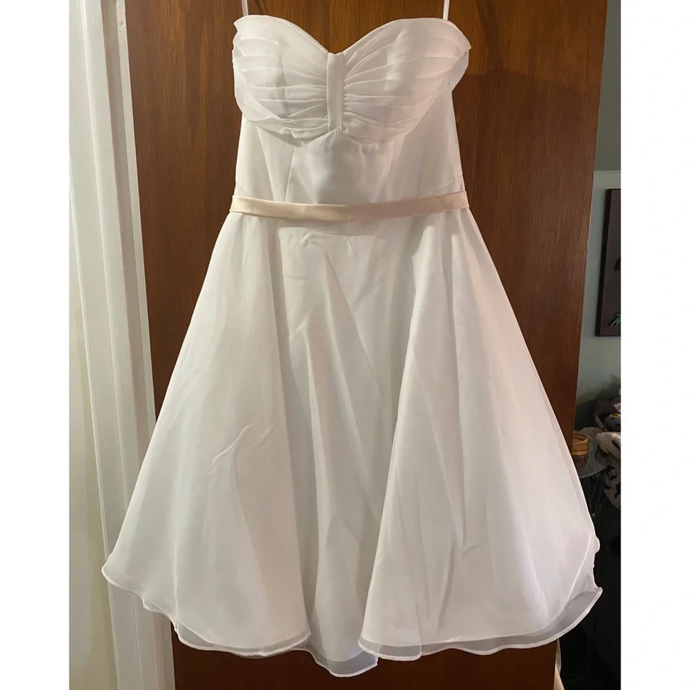 NWT Unique Vintage X Dolly Couture Strapless Tea Length Wedding / Prom Dress - Picture 9 of 16